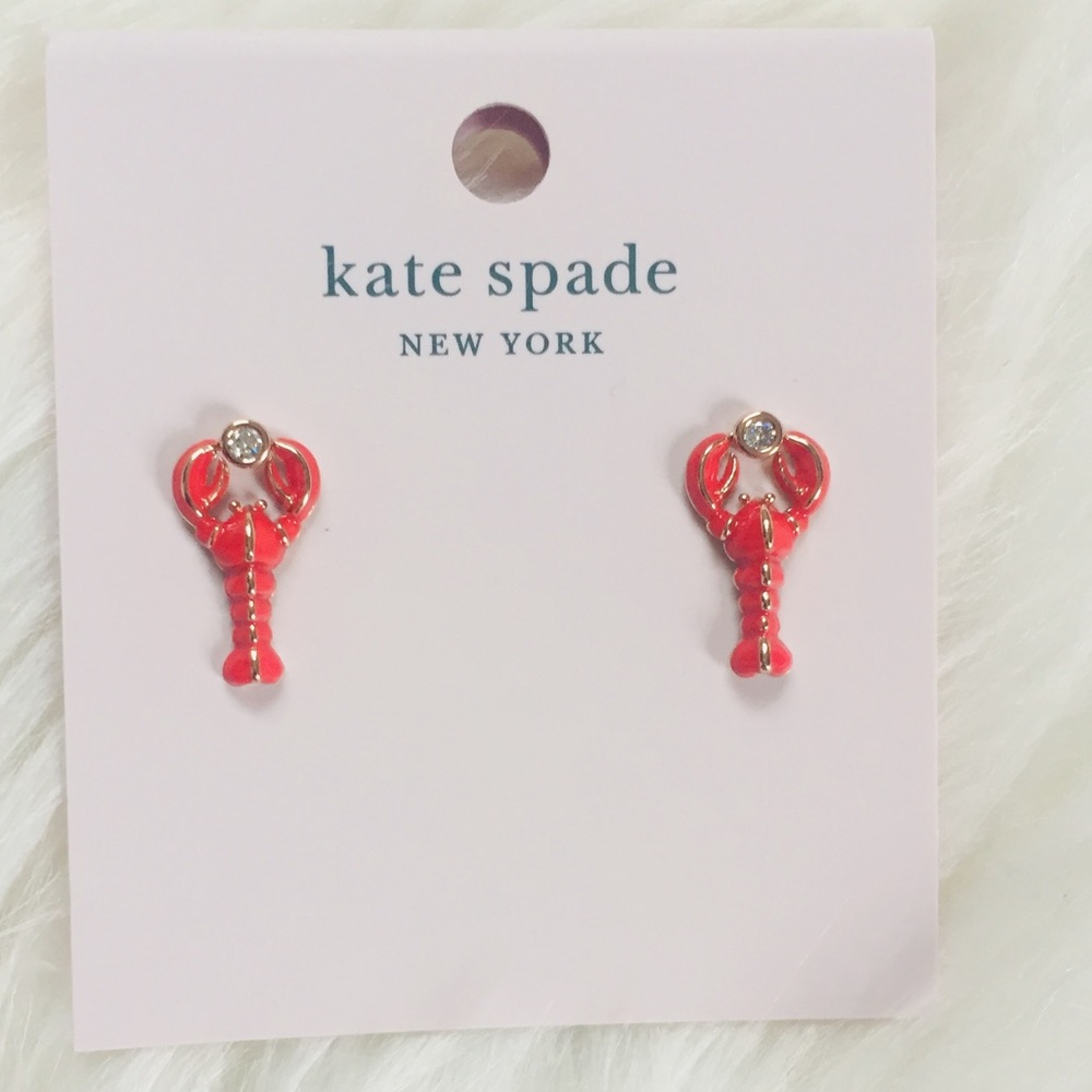 KATE SPADE Love Lobster Studs Earrings NWT - Picture 4 of 5